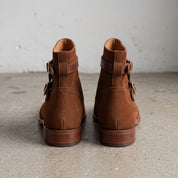 Men's Brown Plain-Toe Suede Monk Boots — Emerson