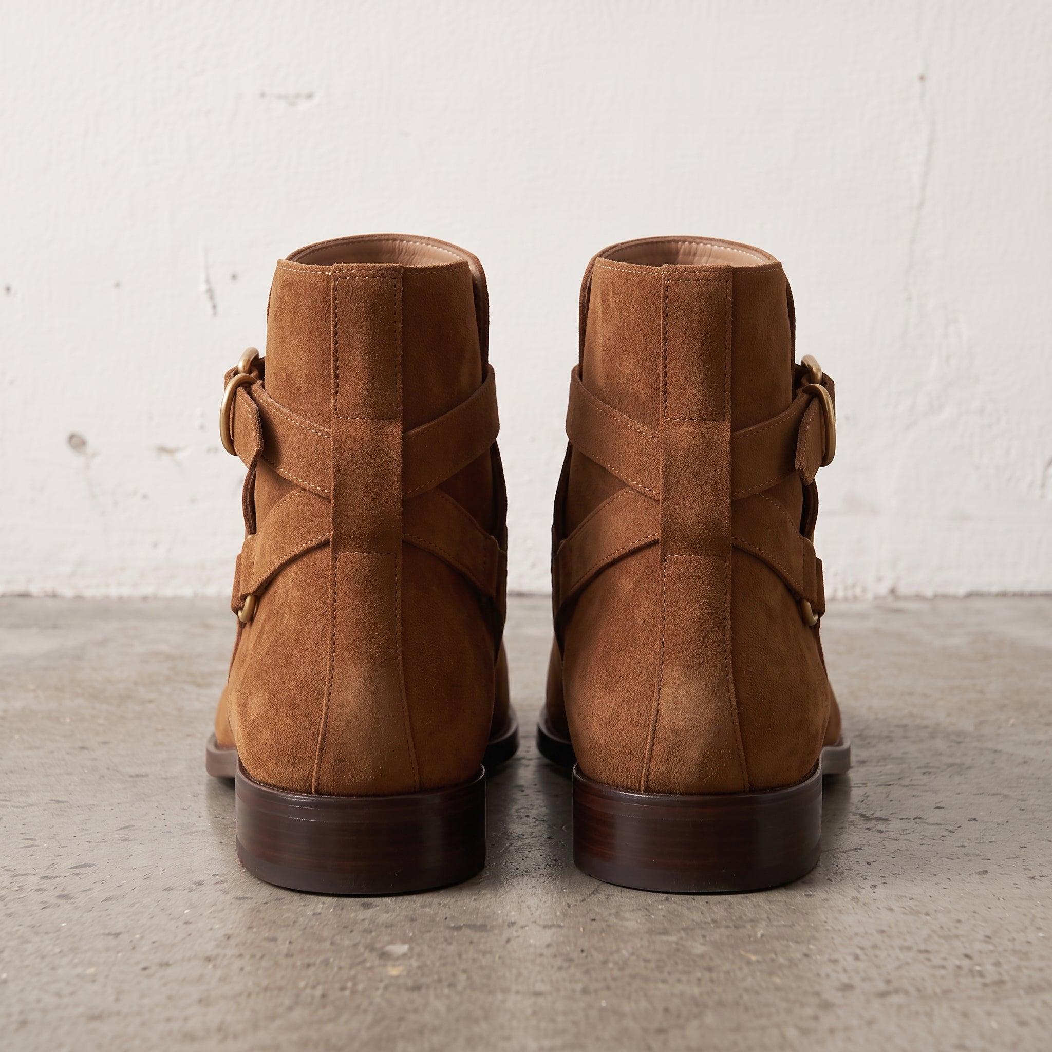 Men's Brown Plain-Toe Suede Jodhpur Boots — Fradley