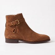 Men's Brown Plain-Toe Suede Jodhpur Boots — Fradley