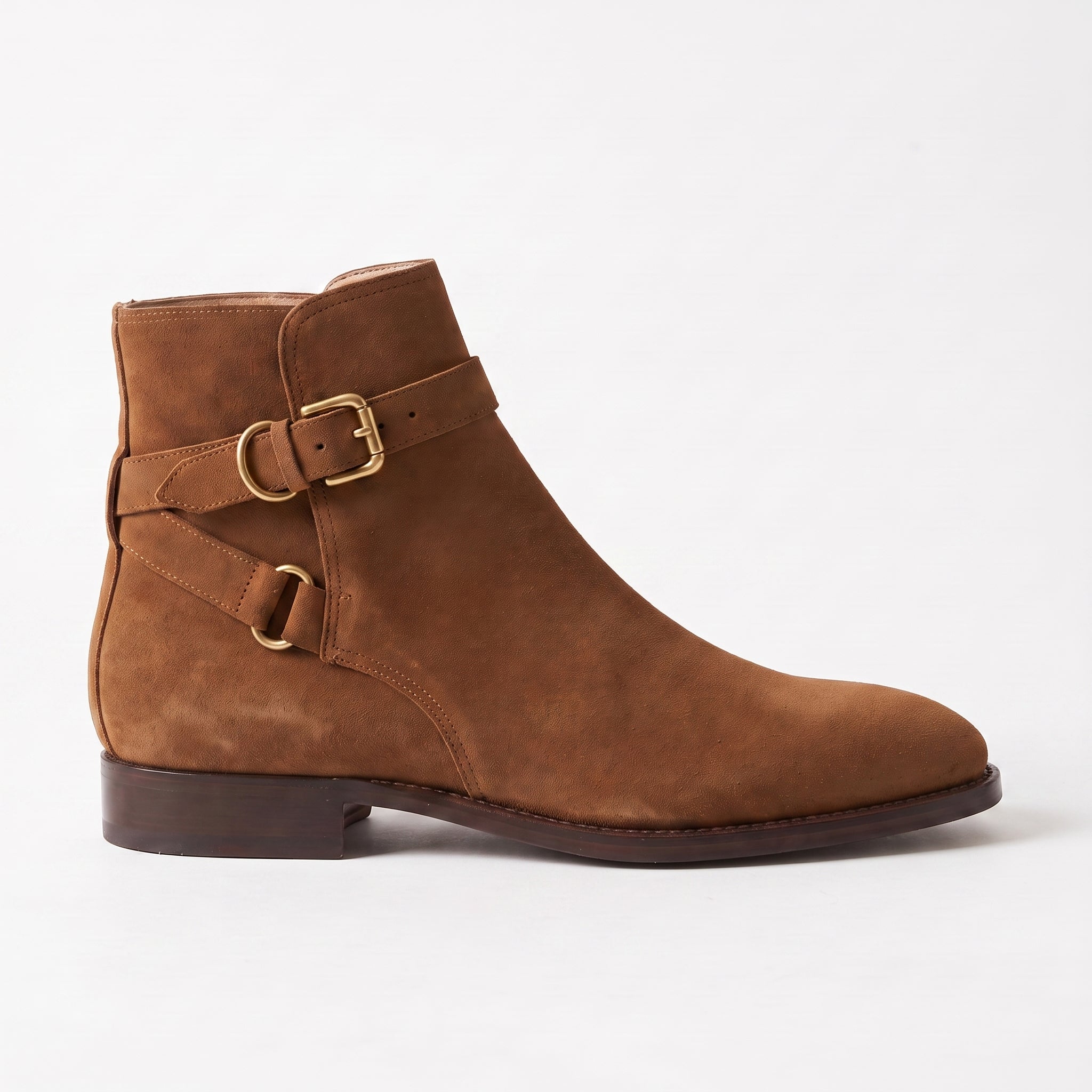 Men's Brown Plain-Toe Suede Jodhpur Boots — Fradley