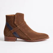 Men's Brown Plain-Toe Suede Jodhpur Boots — Harding