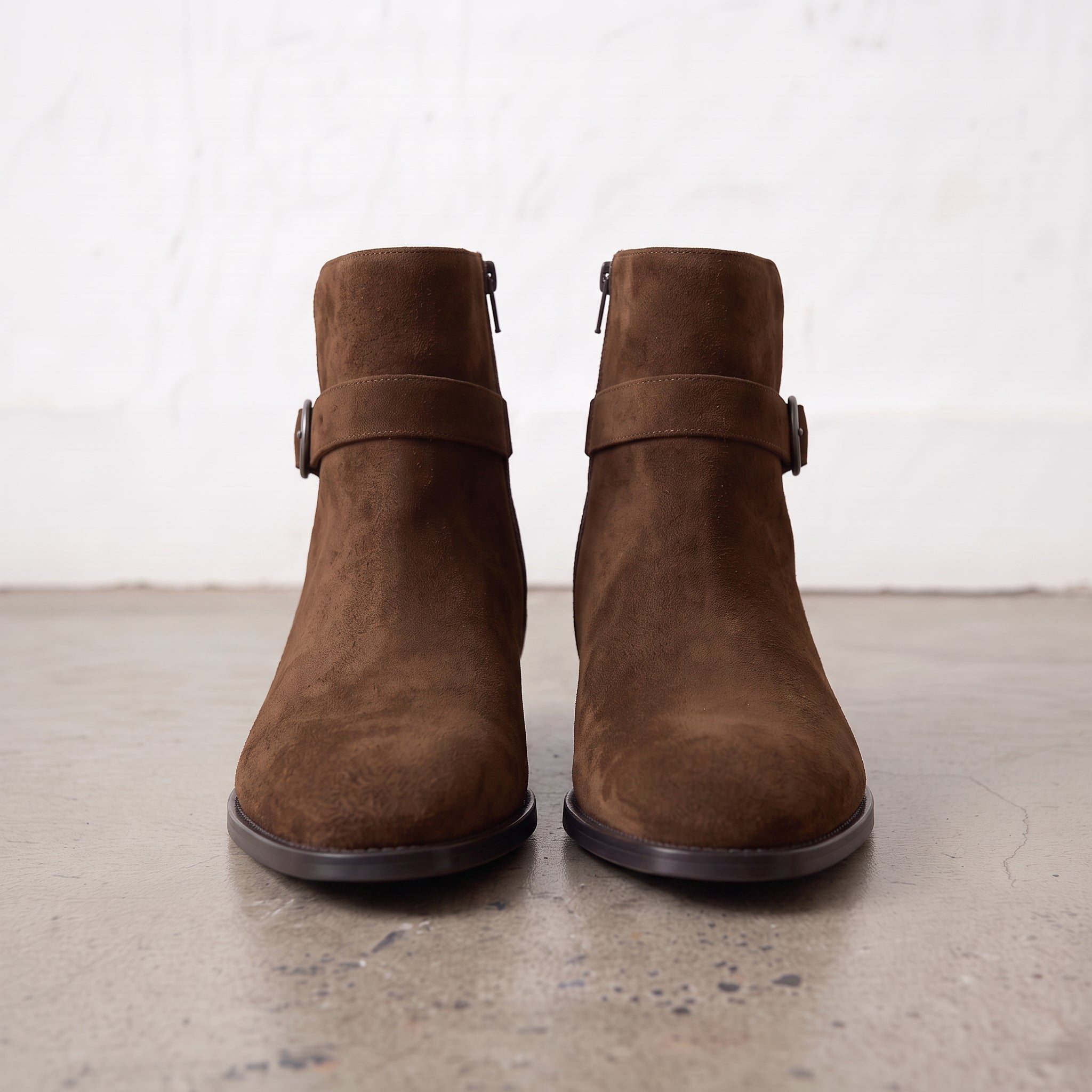 Men's Brown Plain-Toe Suede Jodhpur Boots — Hollard
