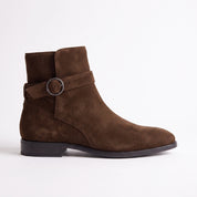 Men's Brown Plain-Toe Suede Jodhpur Boots — Hollard