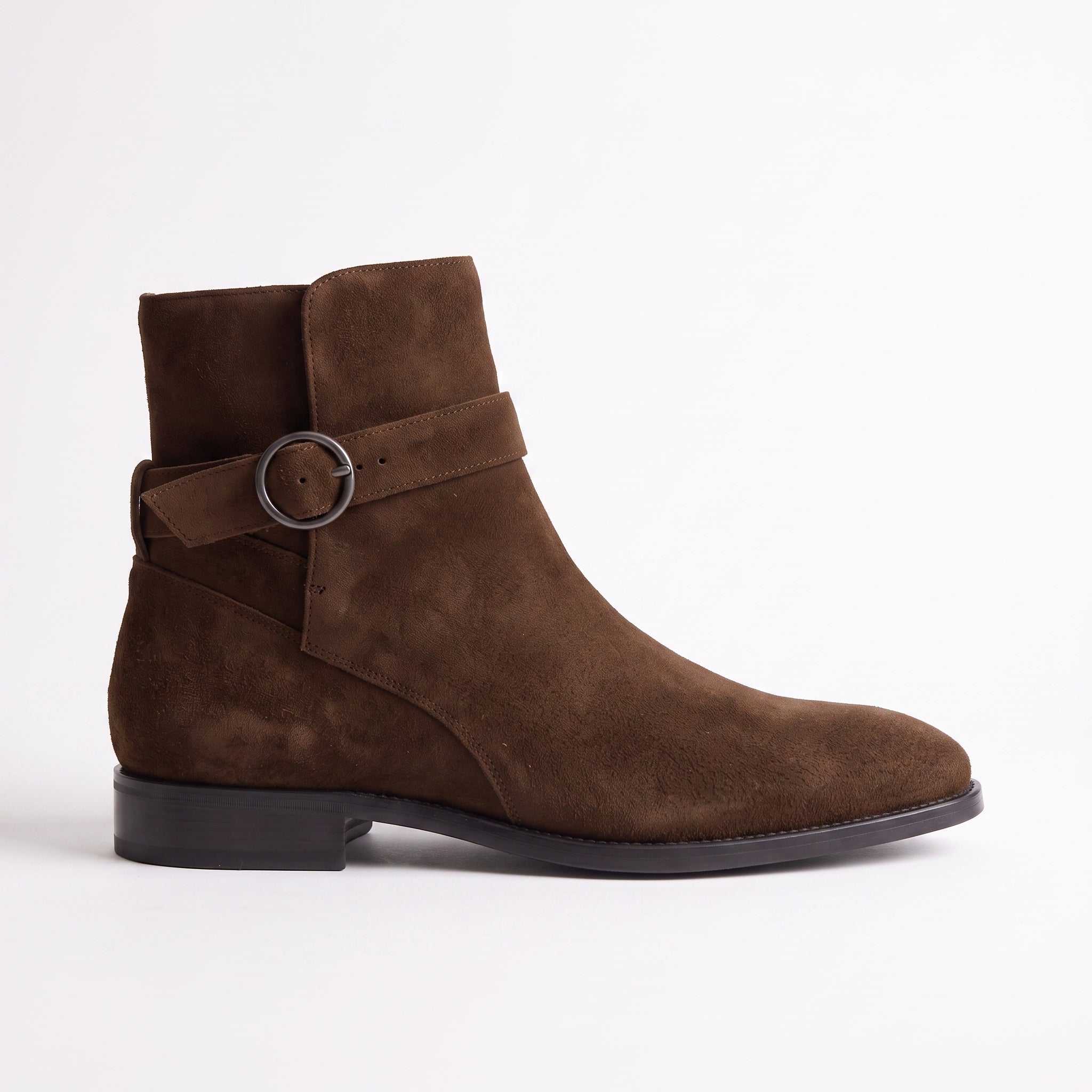 Men's Brown Plain-Toe Suede Jodhpur Boots — Hollard