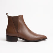 Men's Brown Pointed-Toe Leather Chelsea Boots — Grayson
