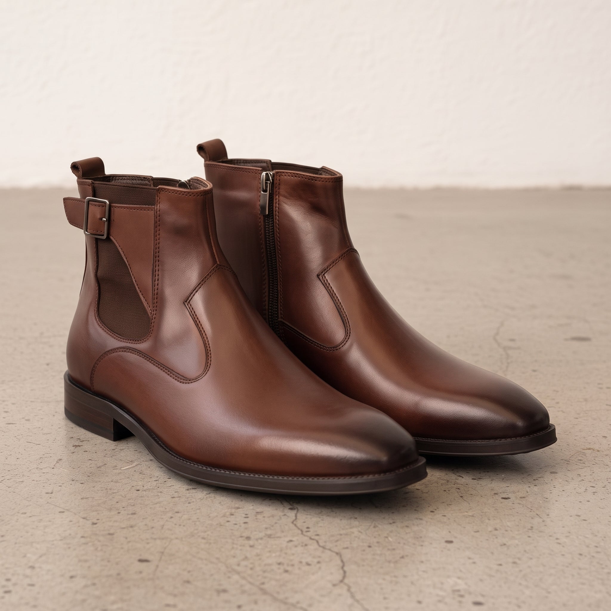 Men's Brown Side-Zip Leather Chelsea Boots — Blakeney