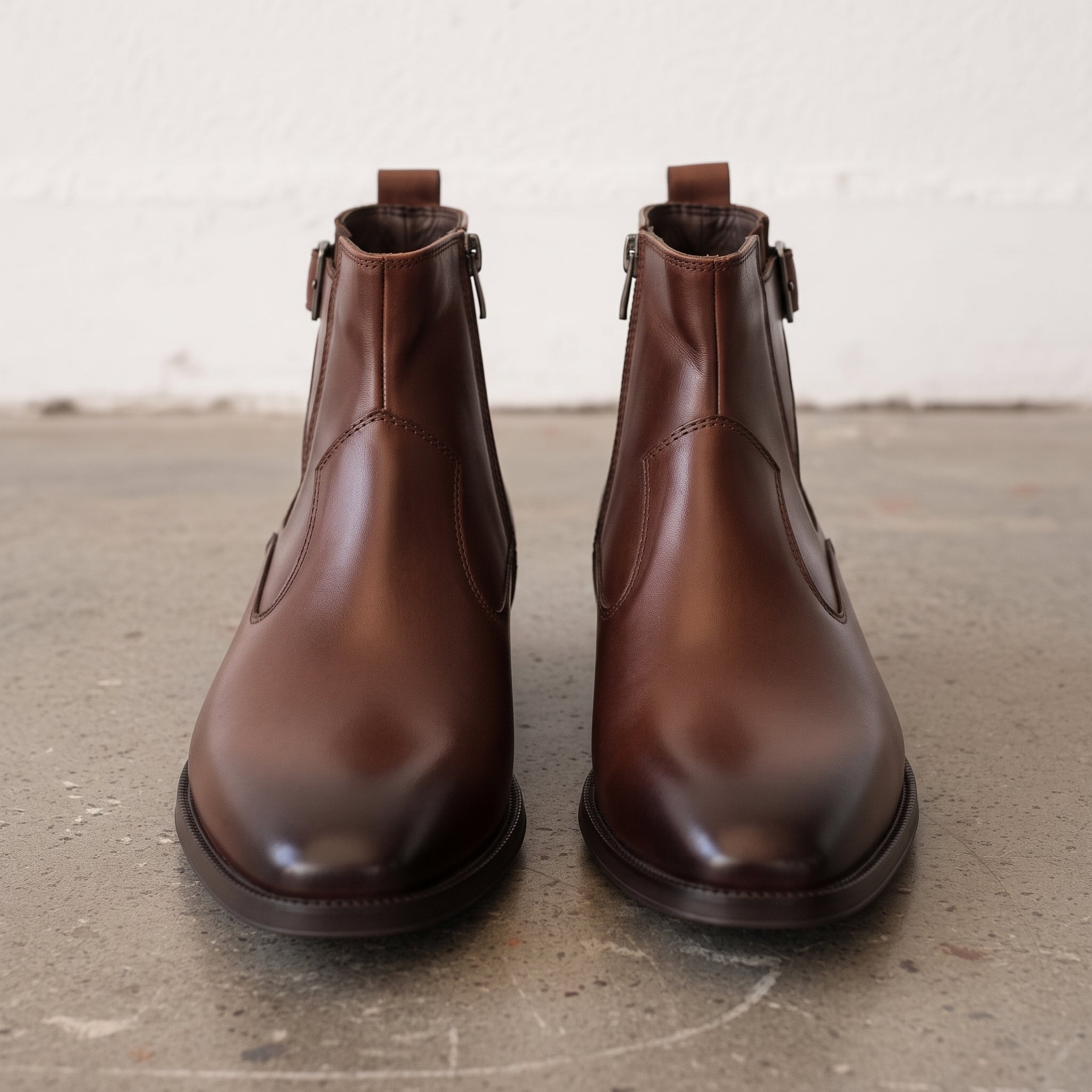 Men's Brown Side-Zip Leather Chelsea Boots — Blakeney