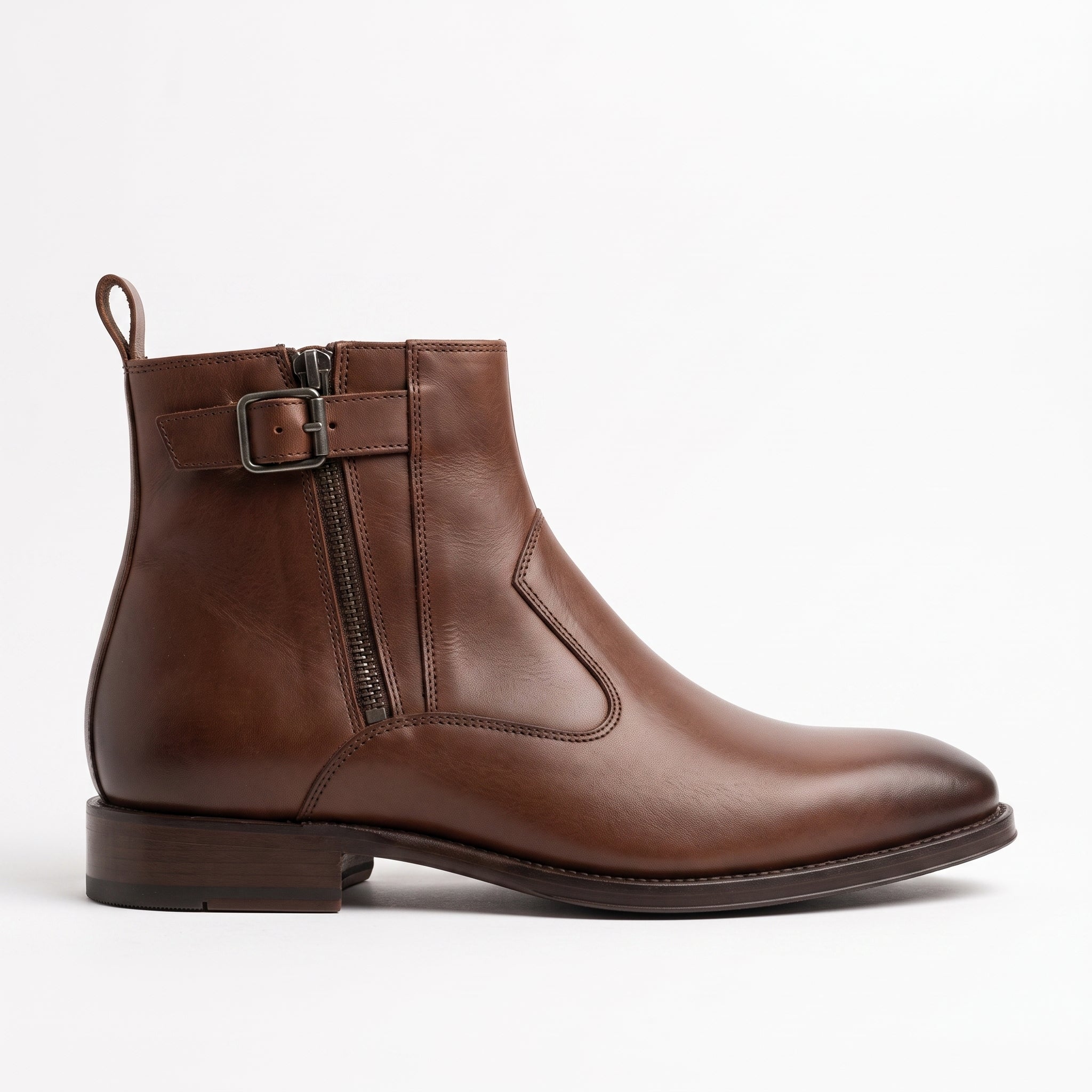 Men's Brown Side-Zip Leather Chelsea Boots — Blakeney