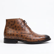 Men's Brown Spotted Leather Chukka Boots