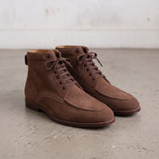 Men's Brown Suede Apron-Toe Derby Boots — Bishopstoke