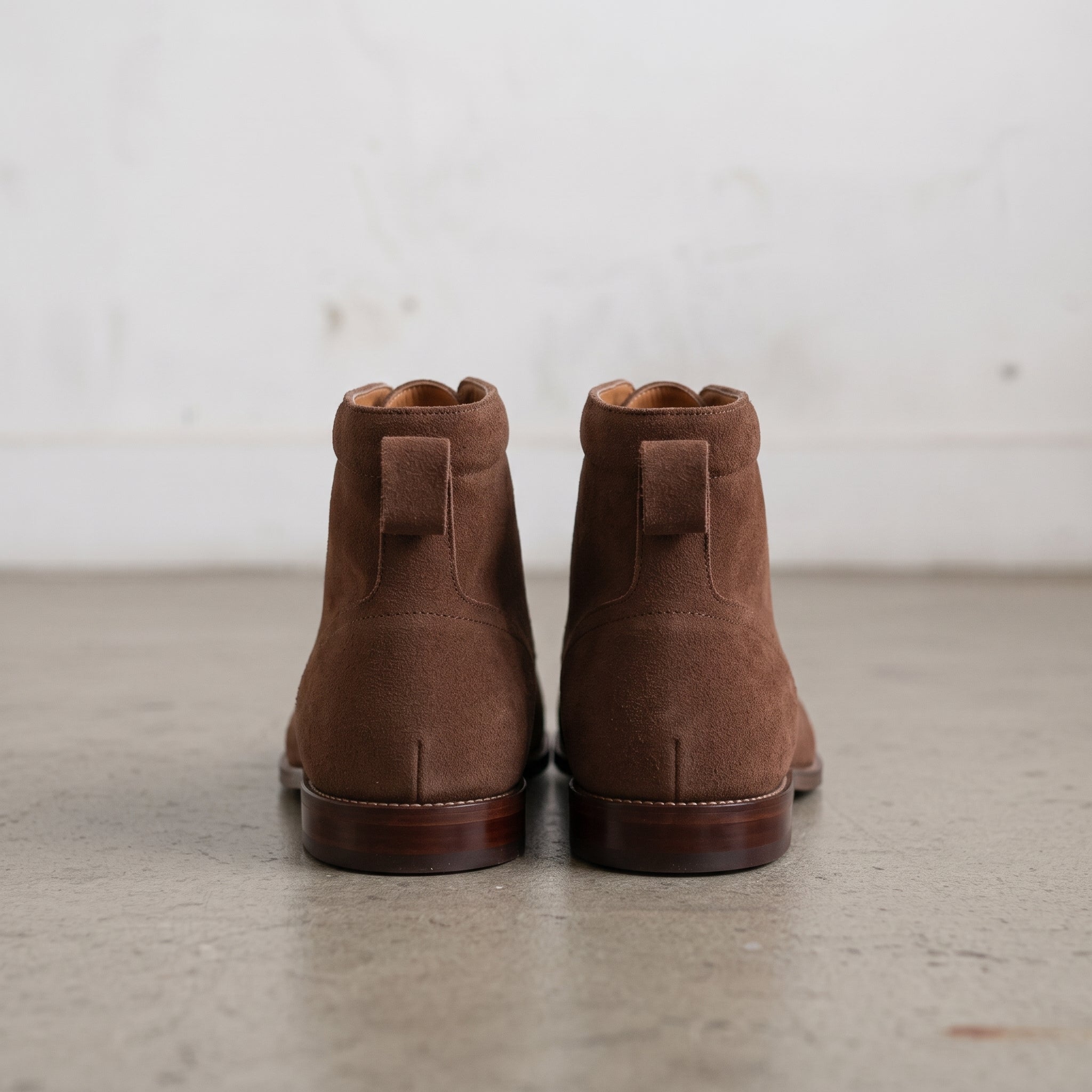 Men's Brown Suede Apron-Toe Derby Boots — Bishopstoke