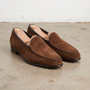Men's Brown Suede Belgian Loafers — Risley — Risley
