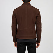 Men's Brown Suede Biker Jacket — Gullane