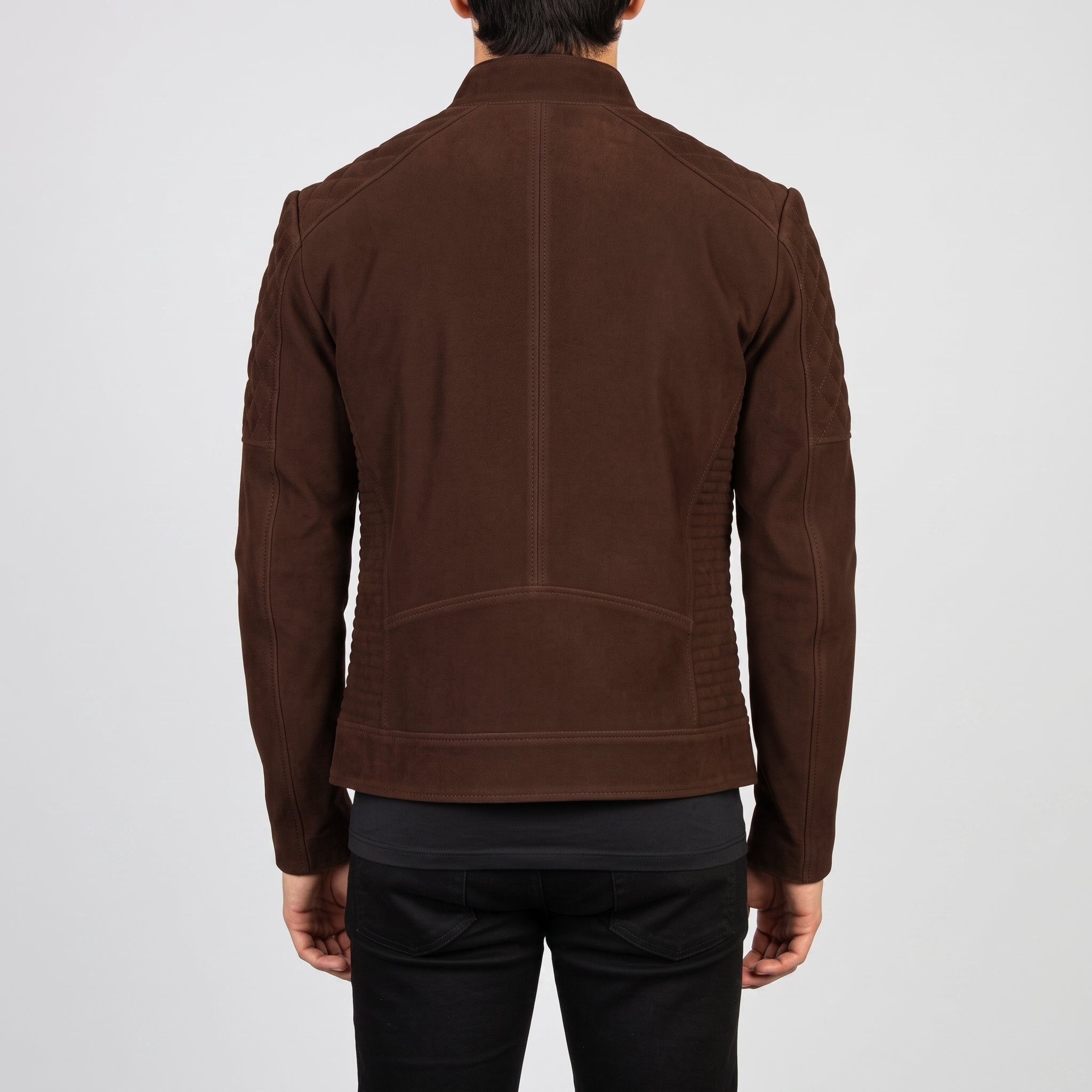 Men's Brown Suede Biker Jacket — Gullane