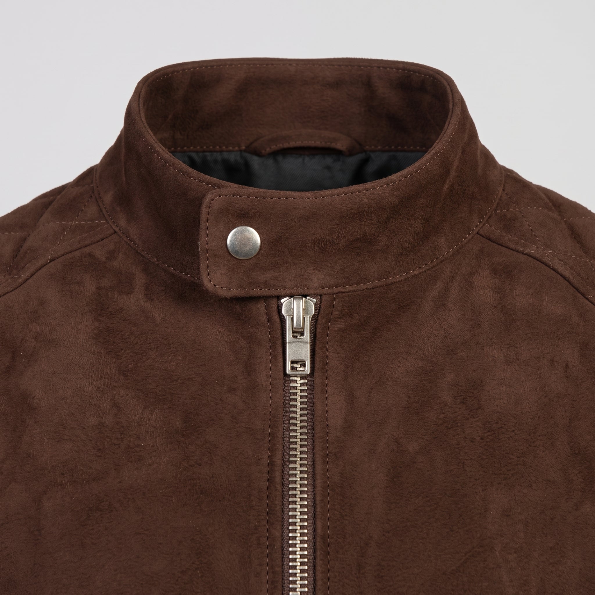 Men's Brown Suede Biker Jacket — Gullane