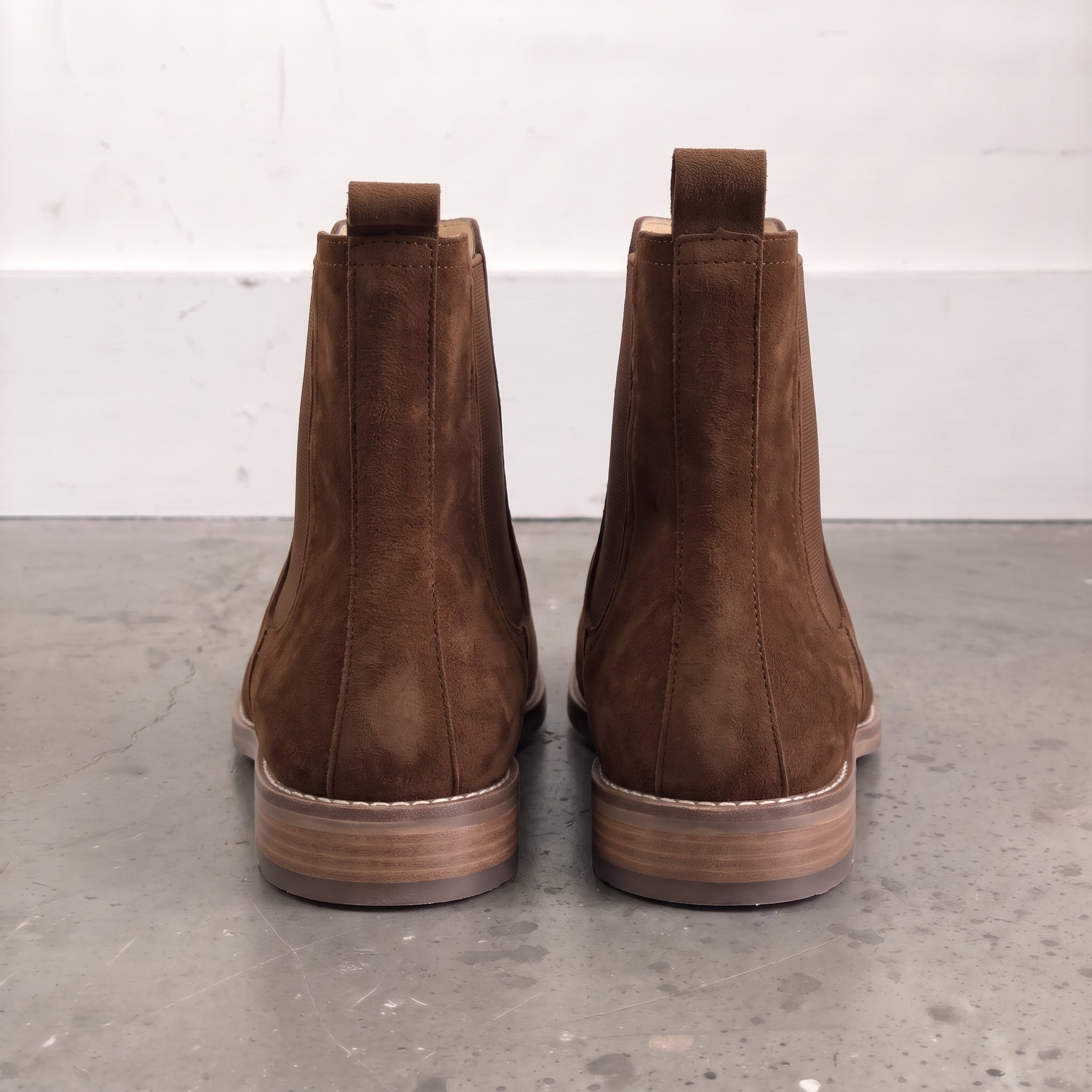 Men's Brown Suede Chelsea Ankle Boots — Denlow