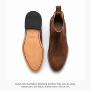 Men's Brown Suede Chelsea Ankle Boots — Denlow