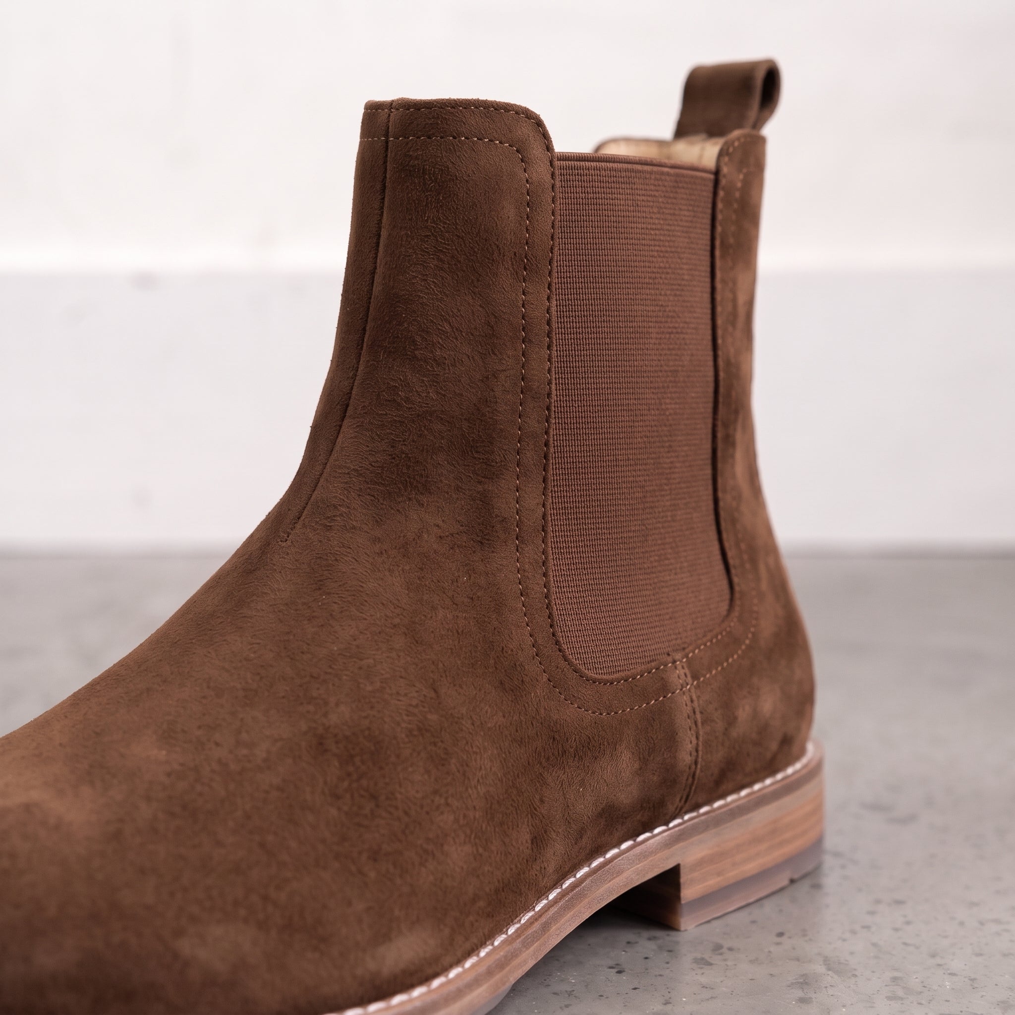 Men's Brown Suede Chelsea Ankle Boots — Denlow