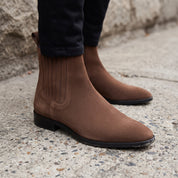 Men's Brown Suede Chelsea Boots — Calder