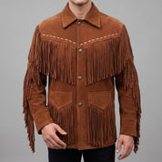 Men's Brown Suede Cowboy Jacket — Ewen