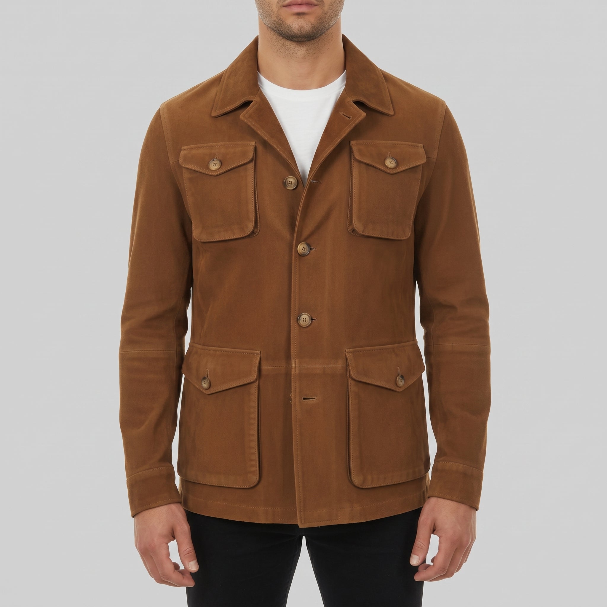 Men's Brown Suede Field Jacket — Aylesbury