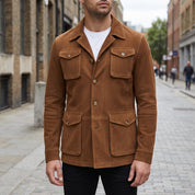Men's Brown Suede Field Jacket — Aylesbury