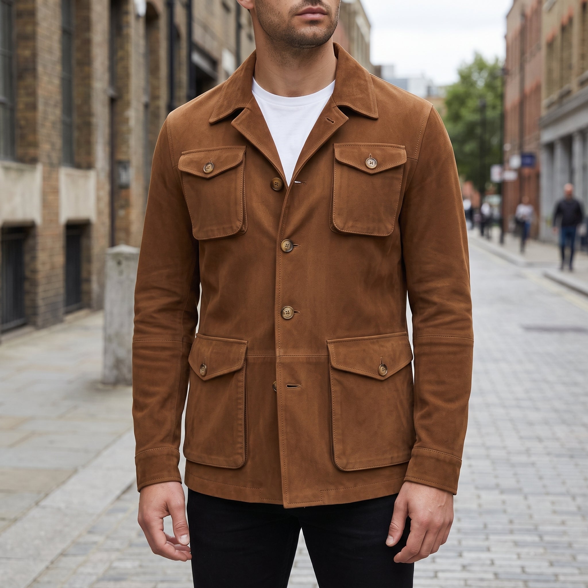 Men's Brown Suede Field Jacket — Aylesbury