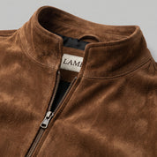 Men's Brown Suede Bomber Jacket — Fenfield