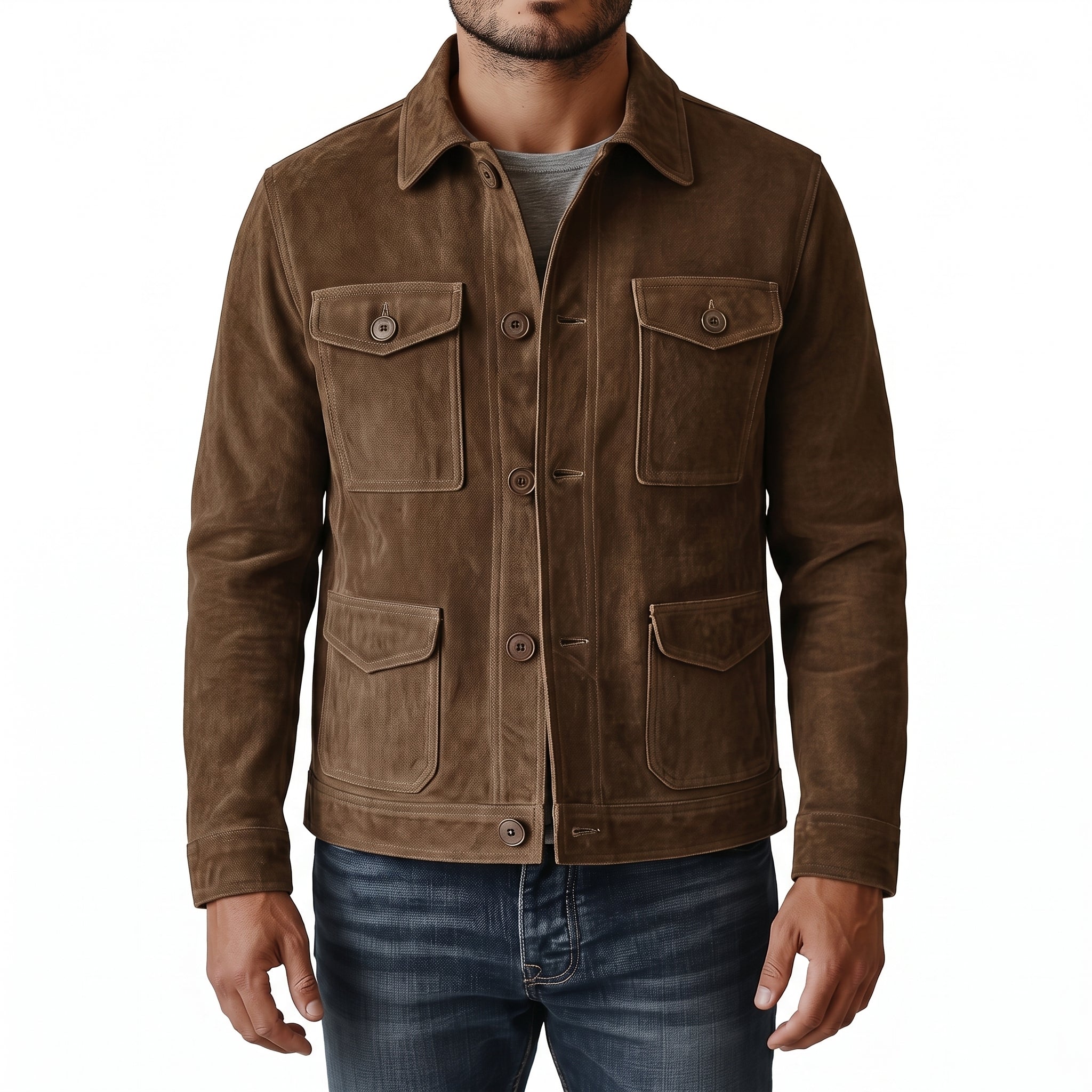 Men's Brown Suede Jacket — Culham