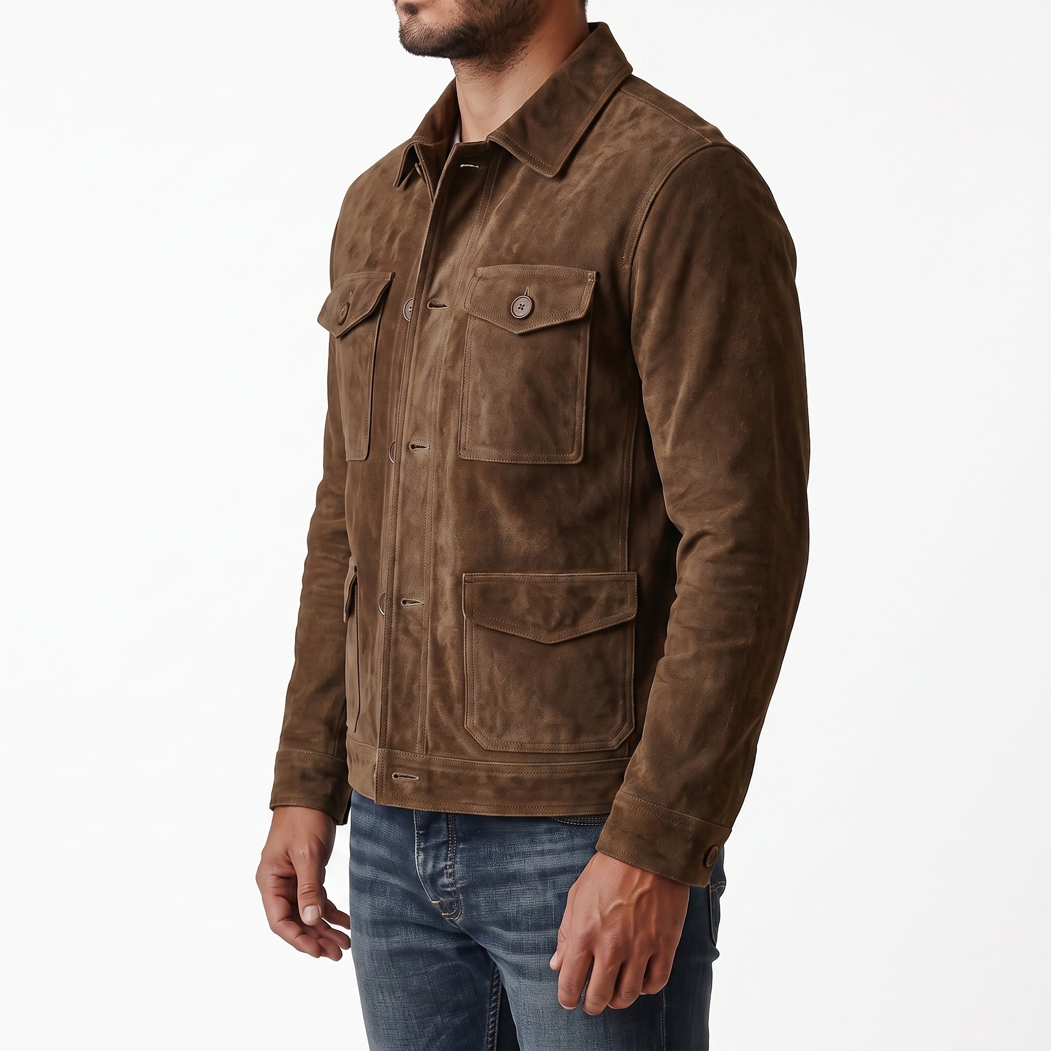 Men's Brown Suede Jacket — Culham