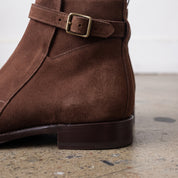 Men's Brown Suede Jodhpurs Boots with Ankle Strap — Newcastle