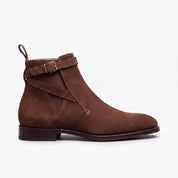Men's Brown Suede Jodhpurs Boots with Ankle Strap — Newcastle