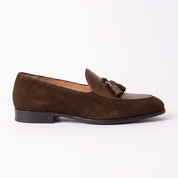 Men's Brown Suede Leather Tassel Loafers — Burton