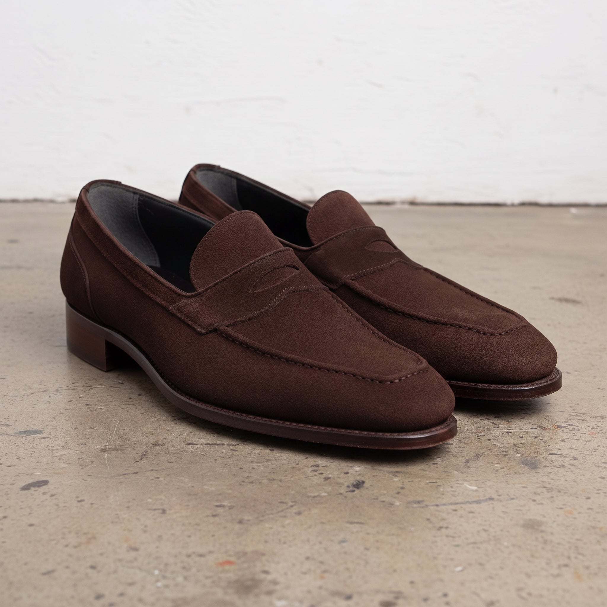 Men's Brown Suede Moccasin Penny Loafers — Loughton