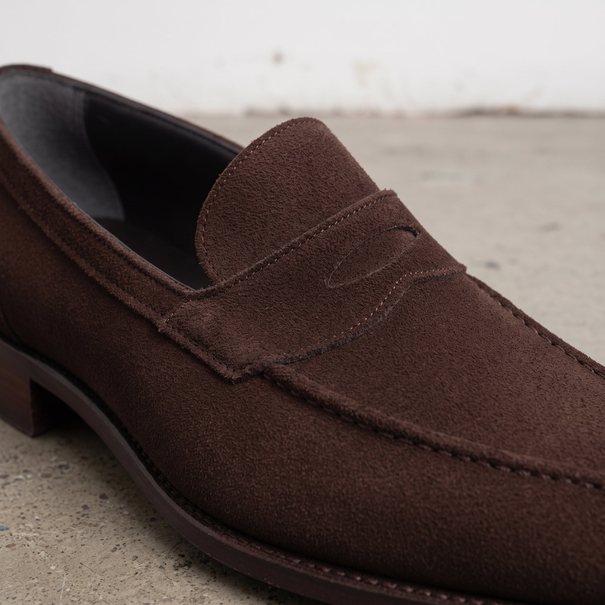 Men's Brown Suede Moccasin Penny Loafers — Loughton