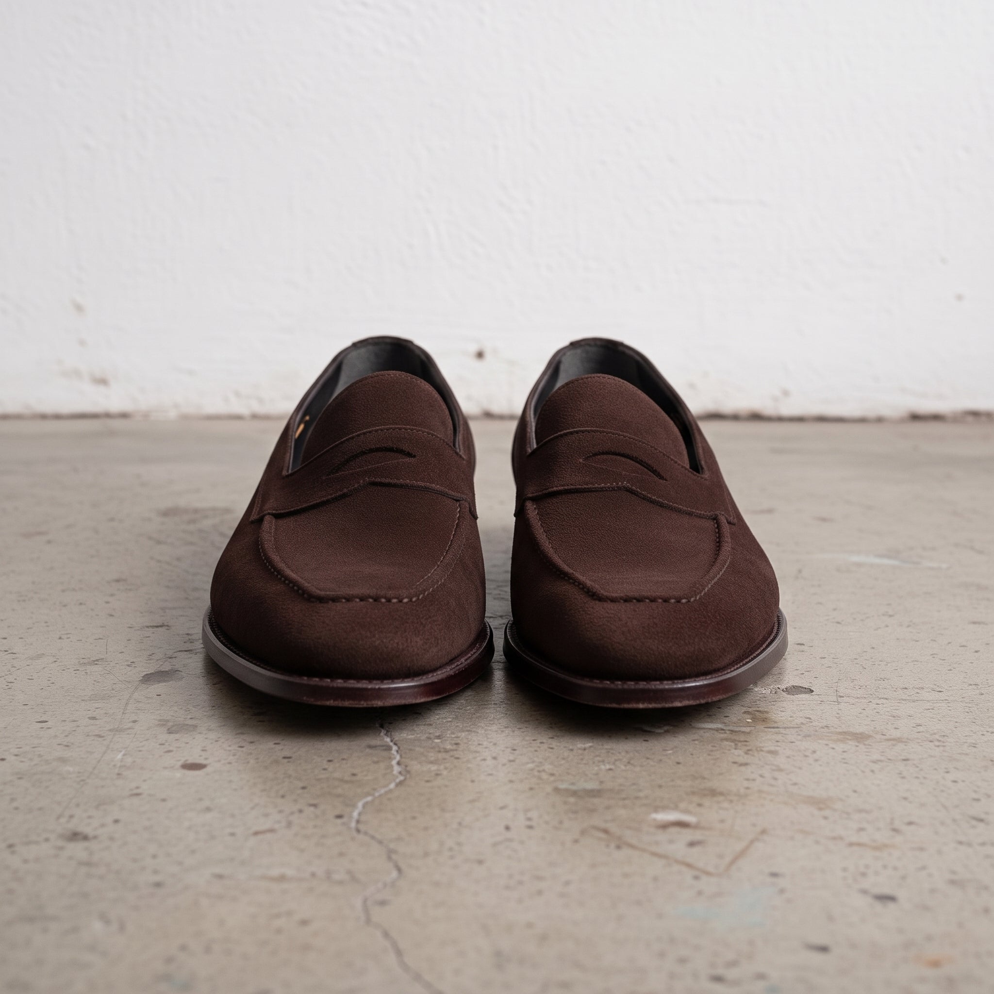 Men's Brown Suede Moccasin Penny Loafers — Loughton