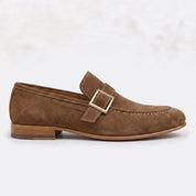 Men's Brown Suede Monk Strap Loafers — Abborfield