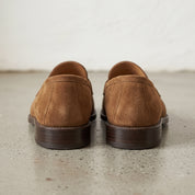 Men's Brown Suede Penny Loafers — Bagley