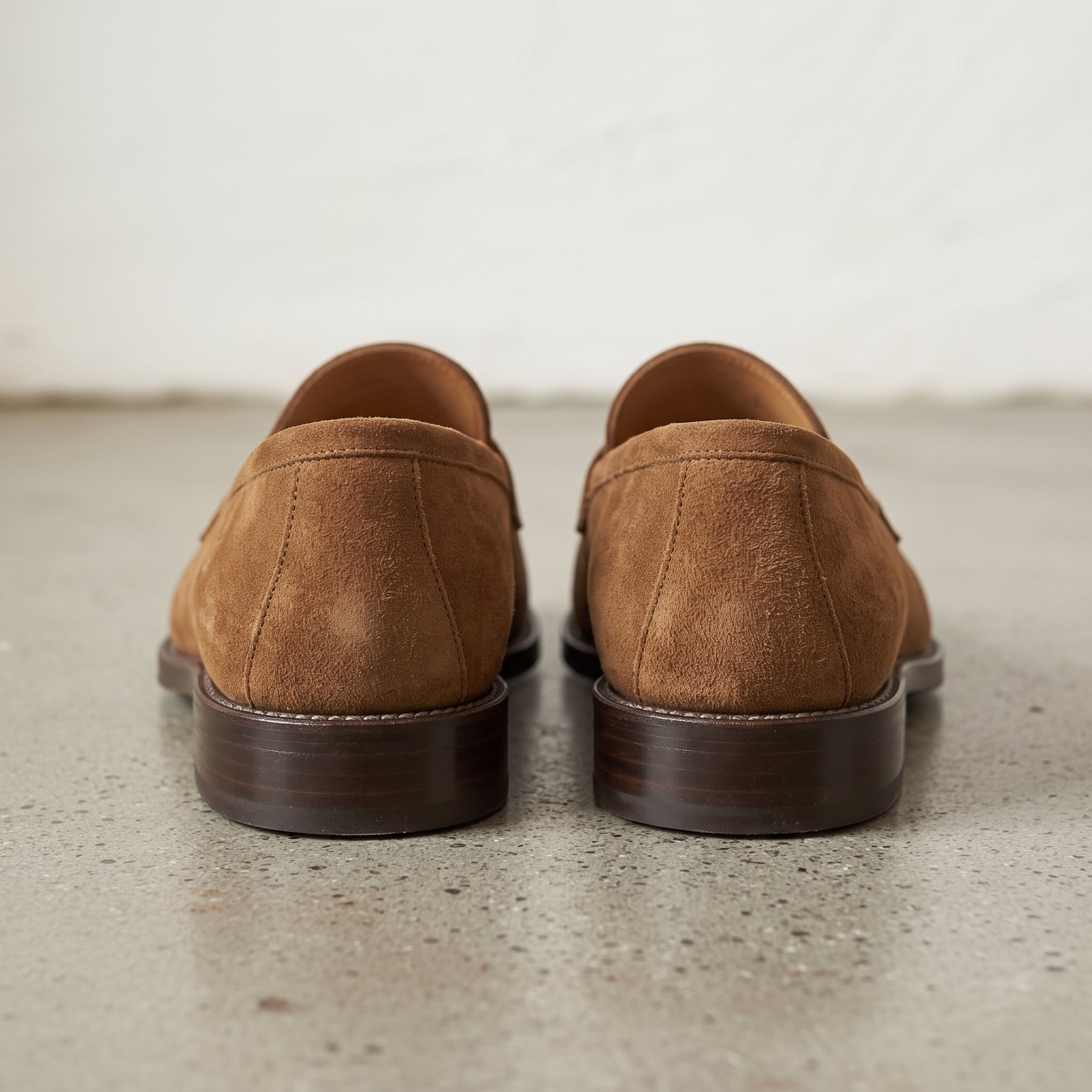 Men's Brown Suede Penny Loafers — Bagley