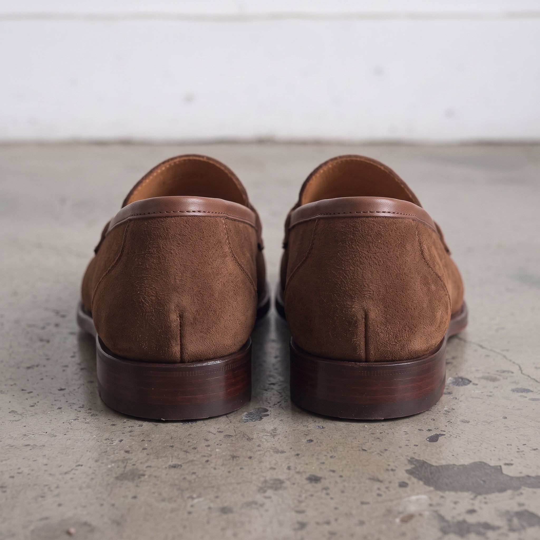 Men's Brown Suede Penny Loafers — Stafford
