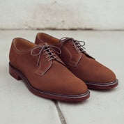 Men's Brown Suede Plain-Toe Derby Shoes — Andrewes — Andrewes