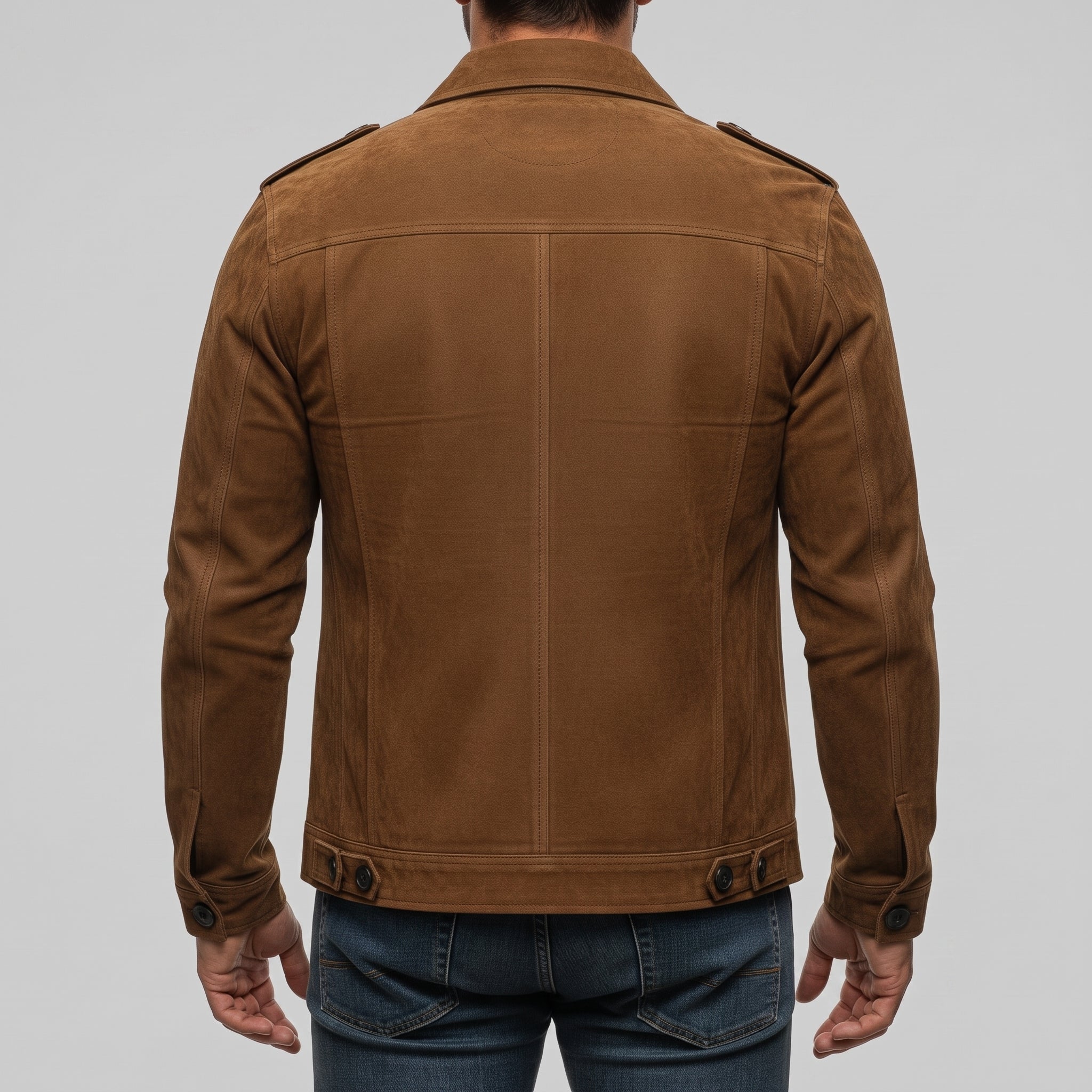 Men's Brown Suede Safari Jacket — Bryan