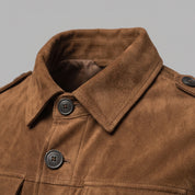 Men's Brown Suede Safari Jacket — Bryan