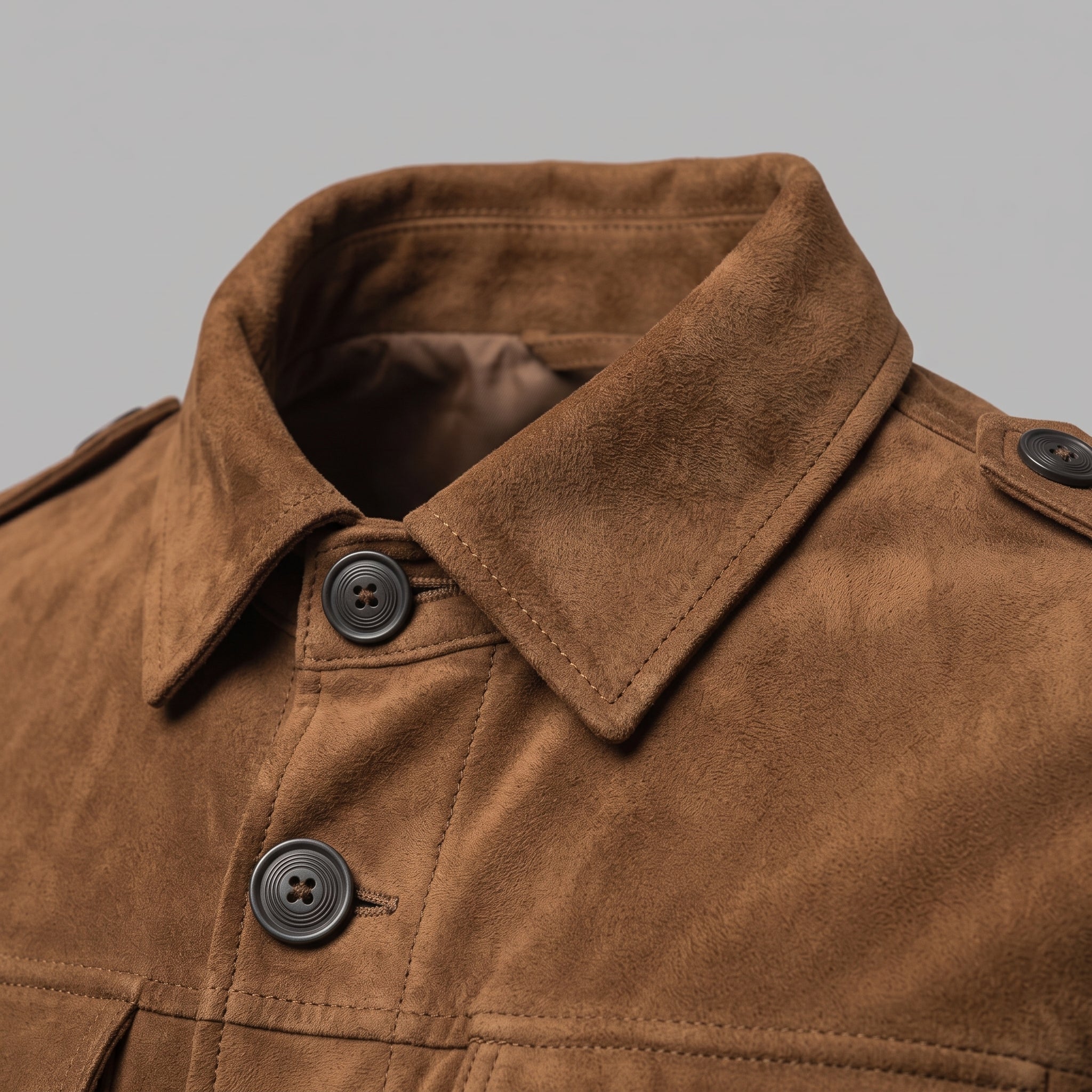 Men's Brown Suede Safari Jacket — Bryan