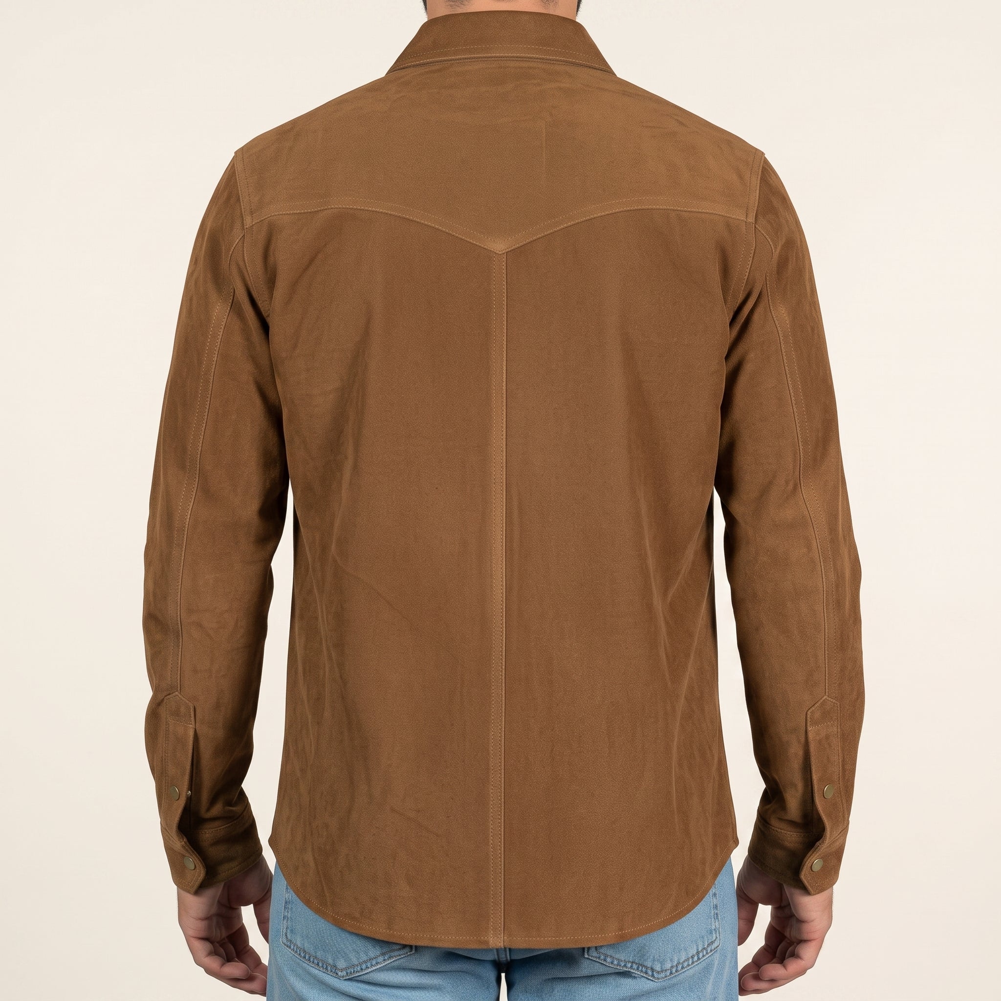 Men's Brown Suede Leather Shirt — Dalyell
