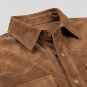 Men's Brown Suede Leather Shirt — Dalyell