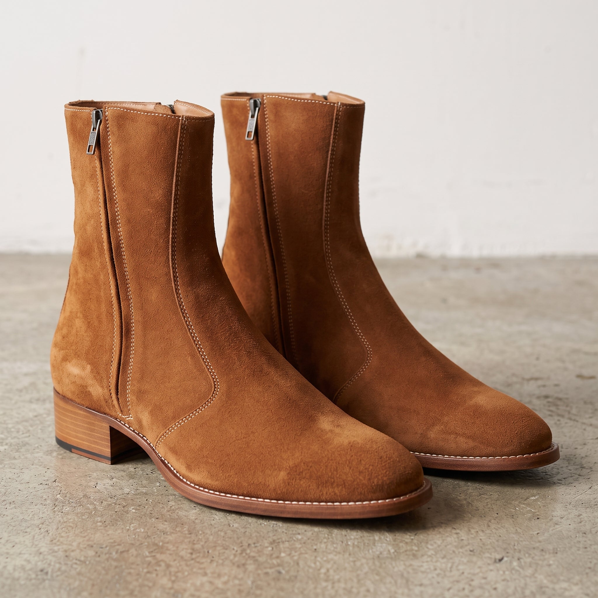 Men's Brown Suede Chelsea Boots — Caldon — Caldon