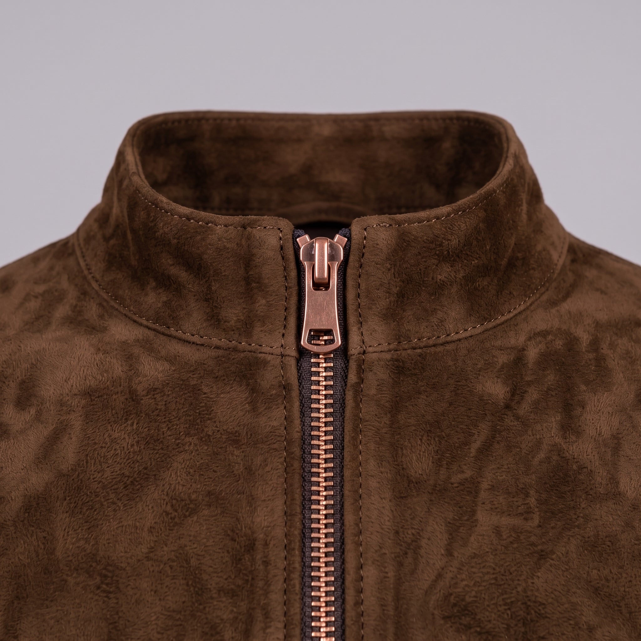 Men's Brown Suede Cafe Racer Jacket — Sedgley