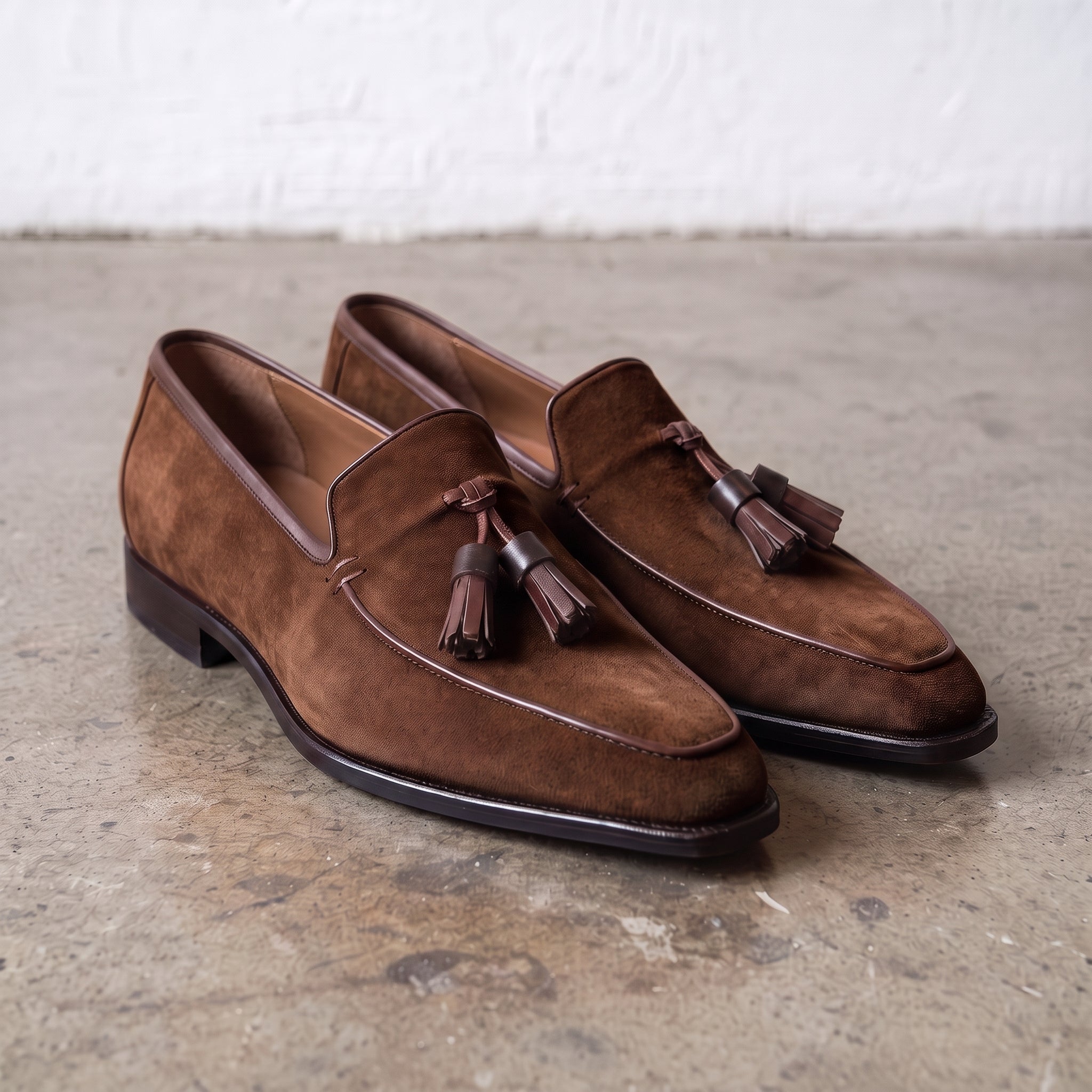 Men's Brown Suede Tassel Loafers — Bilsdale — Bilsdale