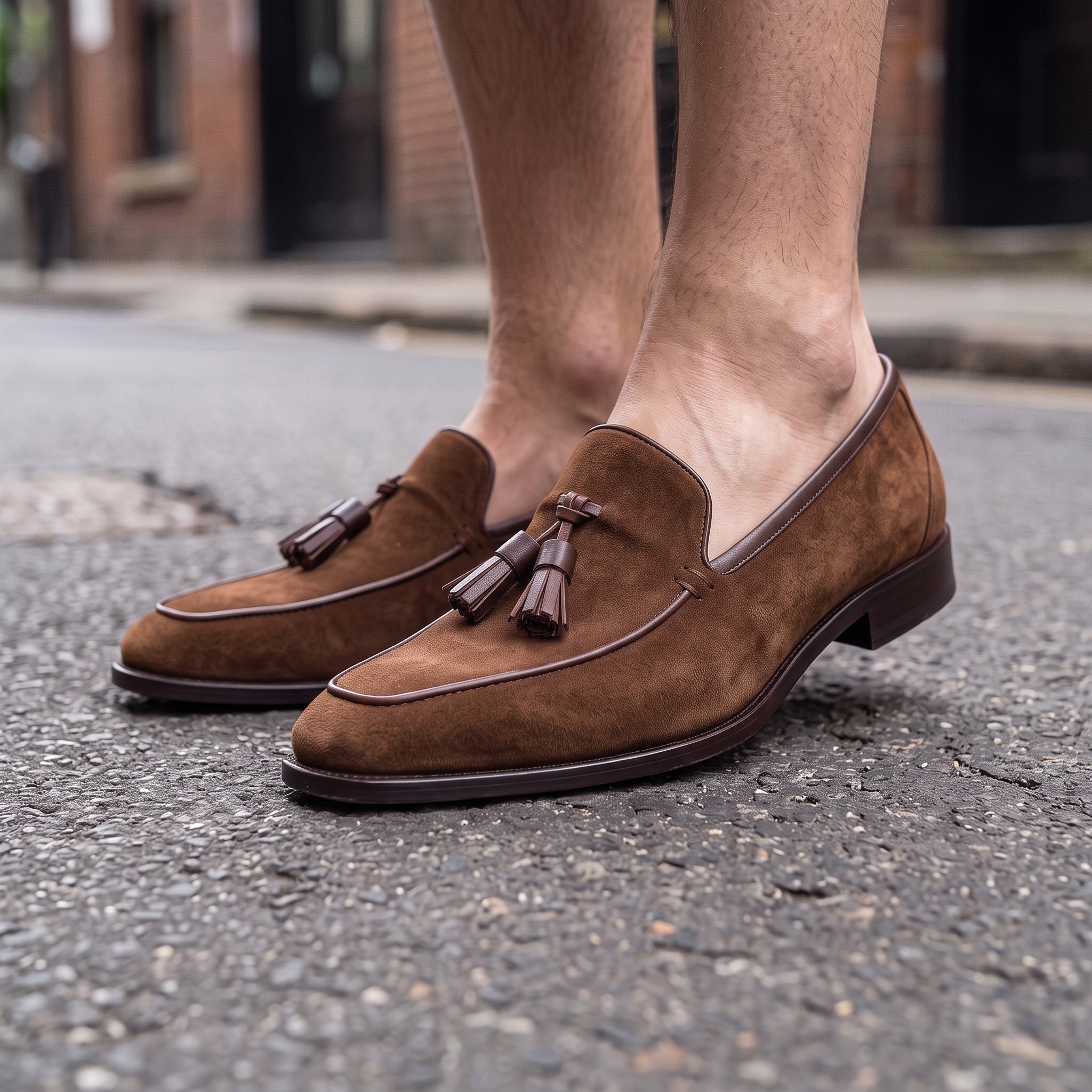 Men's Brown Suede Tassel Loafers — Bilsdale — Bilsdale